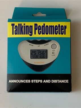 Vintage Talking Pedometer MSR #5909 Heart-Shaped - New Sealed In Plastic Box